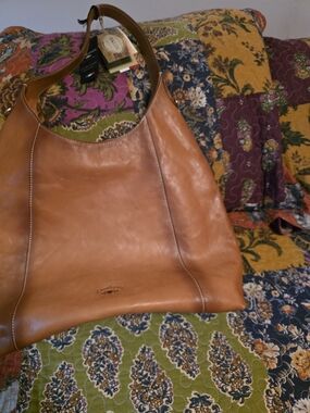 Cavalcanti Cognac Leather Shoulder Hobo Bag NWT